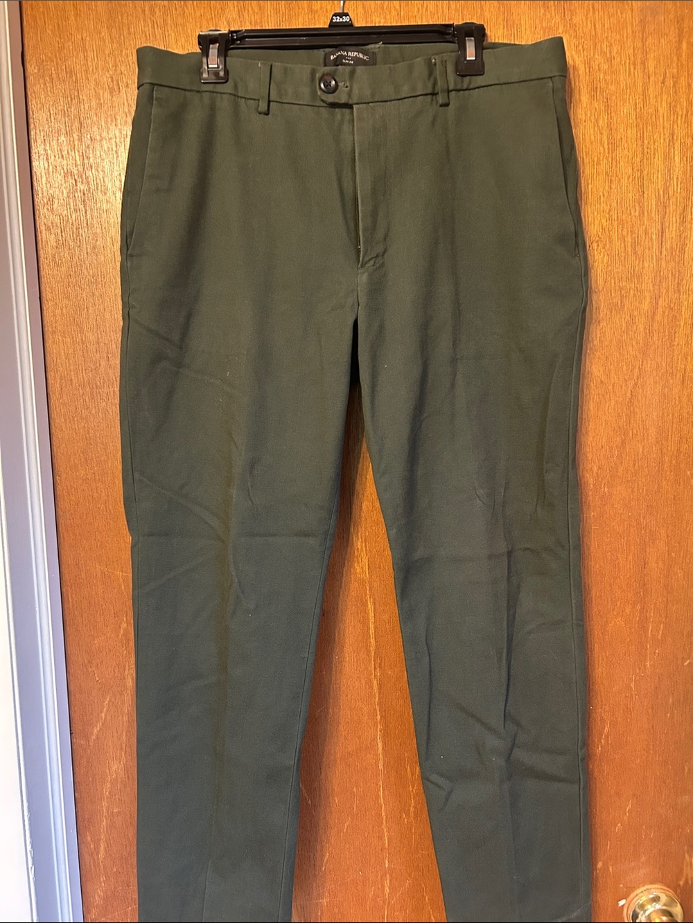 Banana Republic Men's Dark Olive Green Slim Chinos